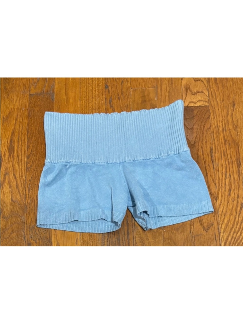 Frankie’s Bikinis Light Blue Knit Lounge Shorts